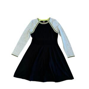 Vince Camuto Fit & Flare Long Sleeve Sweater Dress A-line black Womens Large EUC